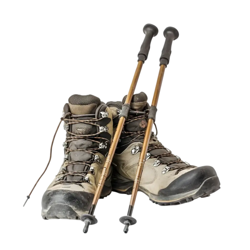 Wanderschuhe und Stöcke – Wandervorbereitung an der Skischaukel Dorfgastein Großarl